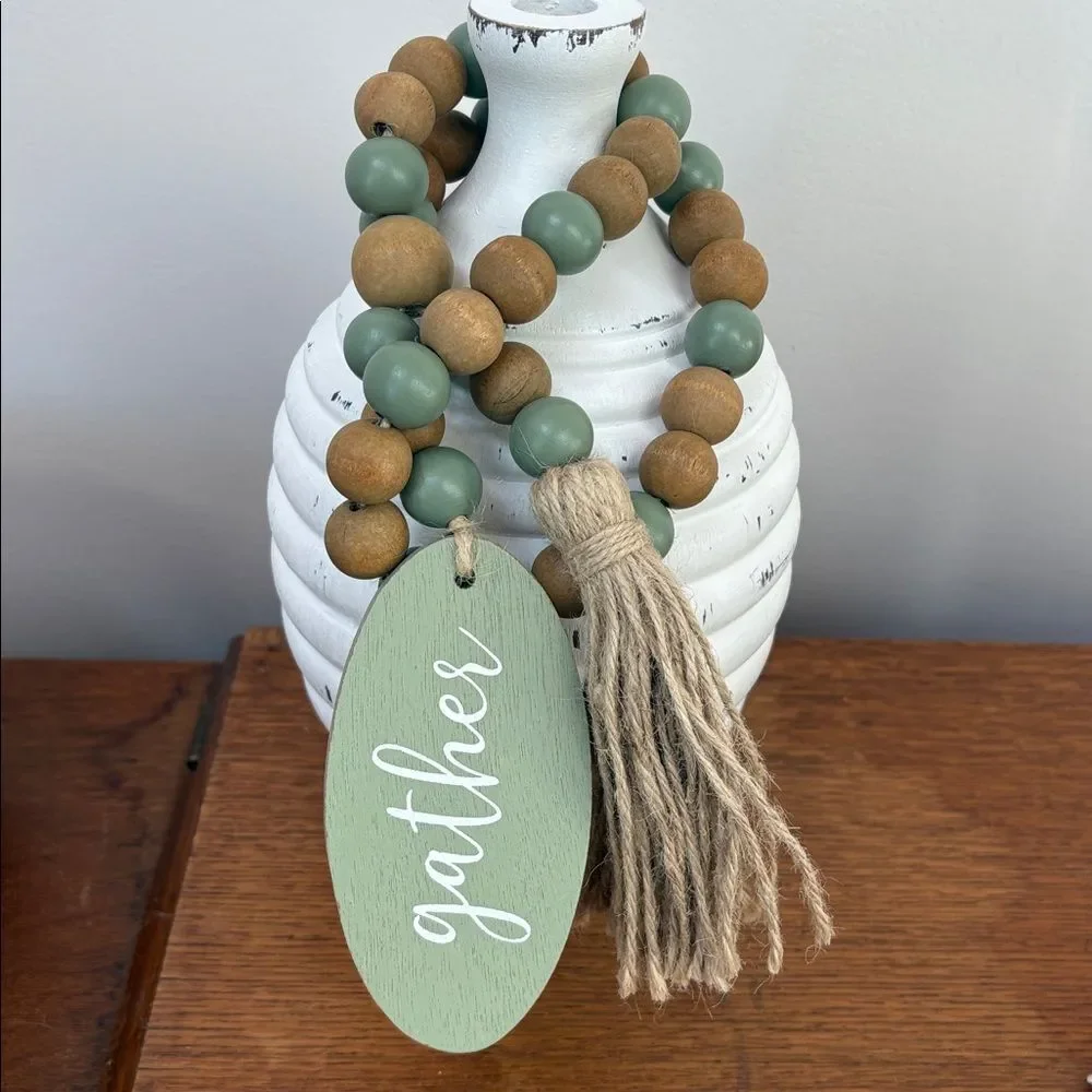Farmhouse Beaded Loop Garland for Tiered Tray Decor, Farmhouse & Country Decor